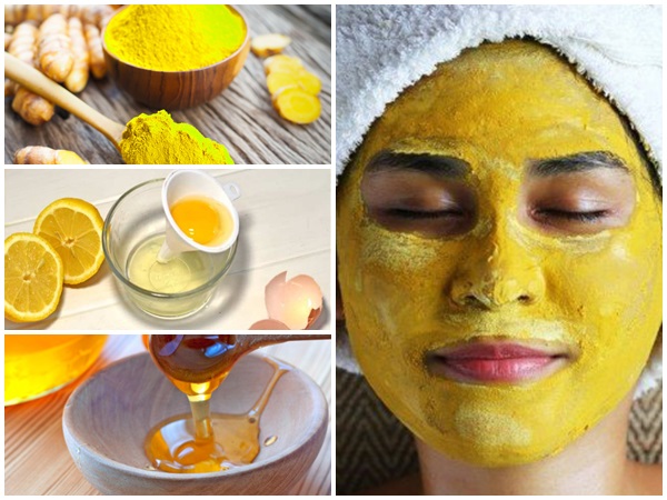 Đắp mặt chữa nám bằng  tinh bột nghệ, chanh và trứng gà